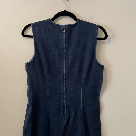 Quince Stretch Denim Maxi Dress Indigo Size S Fall Layering Basic Organic Cotton - Picture 5 of 8